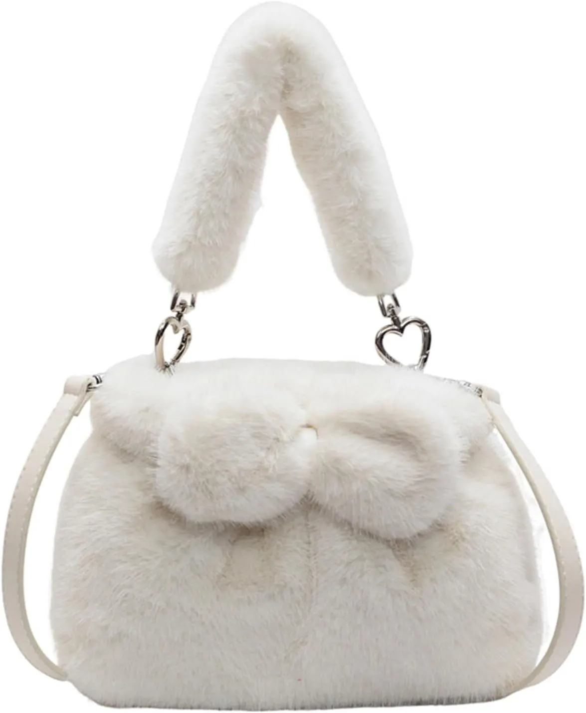Soft Plush Shoulder Bag for Women Fluffy Handbag Cute Fuzzy Crossbody Bag Furry Top Handle Bag Elegant Satchel Bag
