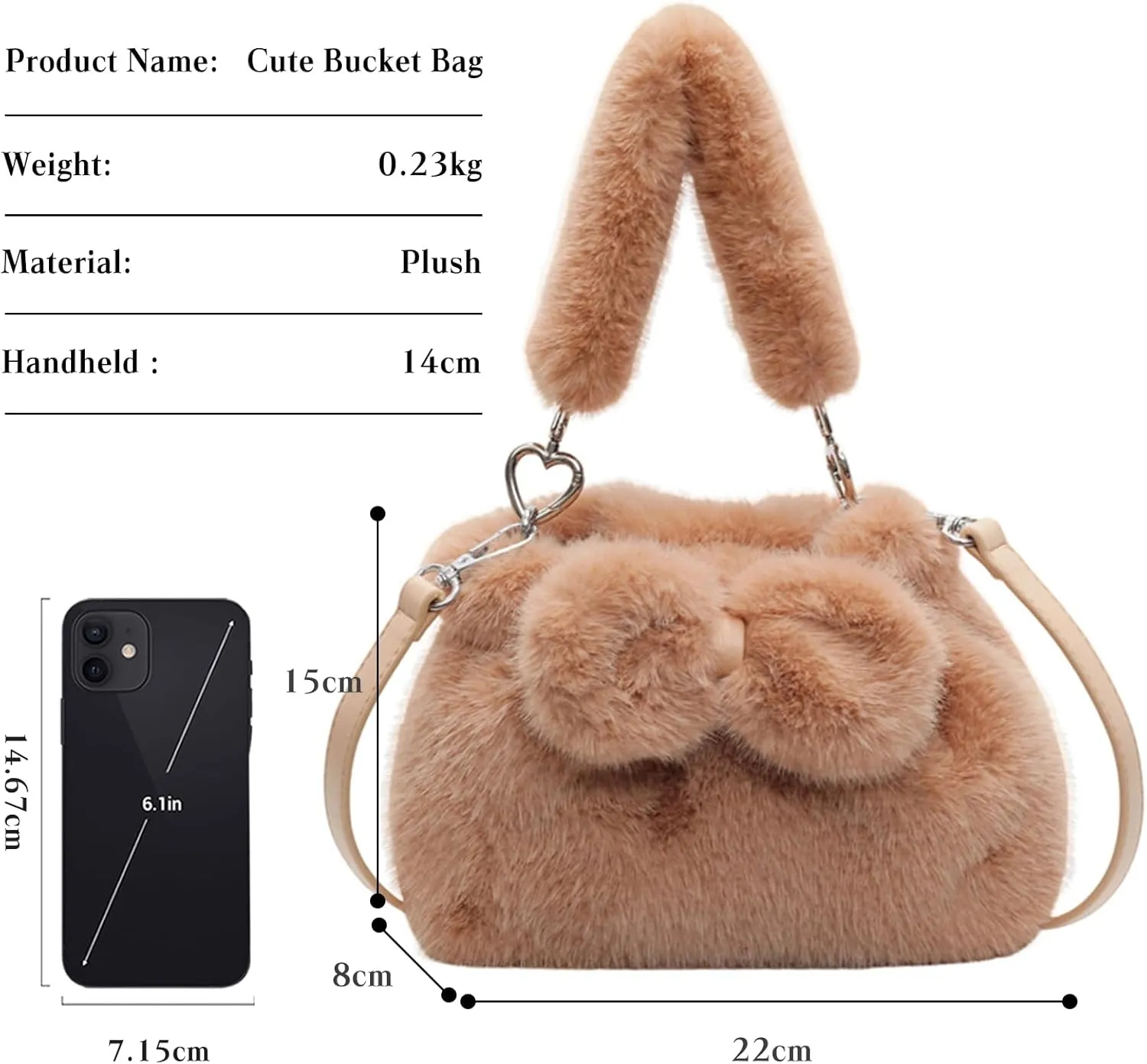 Soft Plush Shoulder Bag for Women Fluffy Handbag Cute Fuzzy Crossbody Bag Furry Top Handle Bag Elegant Satchel Bag