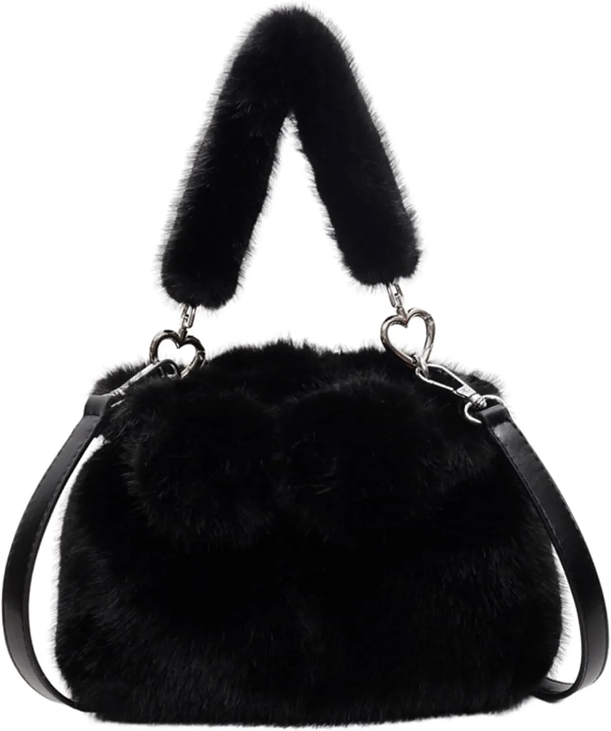 Soft Plush Shoulder Bag for Women Fluffy Handbag Cute Fuzzy Crossbody Bag Furry Top Handle Bag Elegant Satchel Bag
