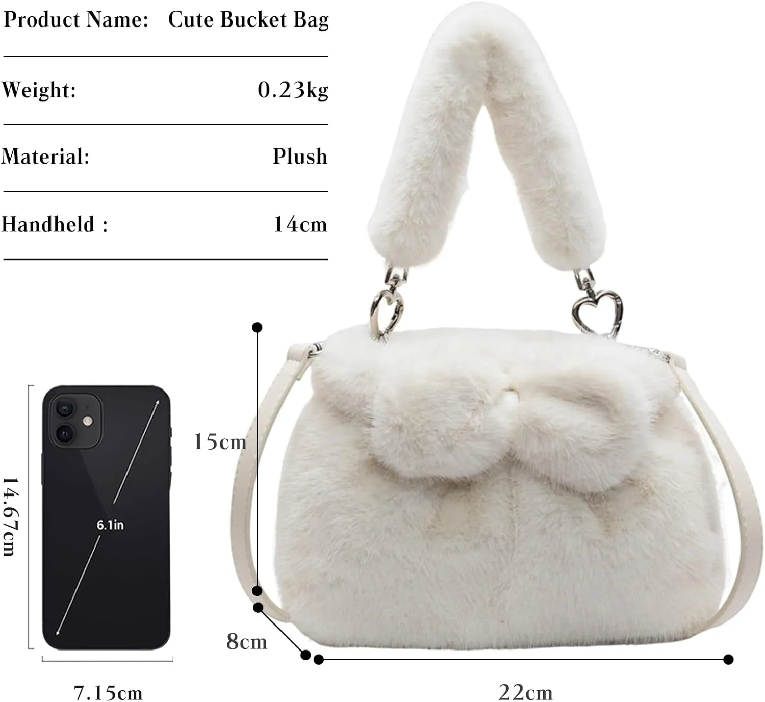 Soft Plush Shoulder Bag for Women Fluffy Handbag Cute Fuzzy Crossbody Bag Furry Top Handle Bag Elegant Satchel Bag