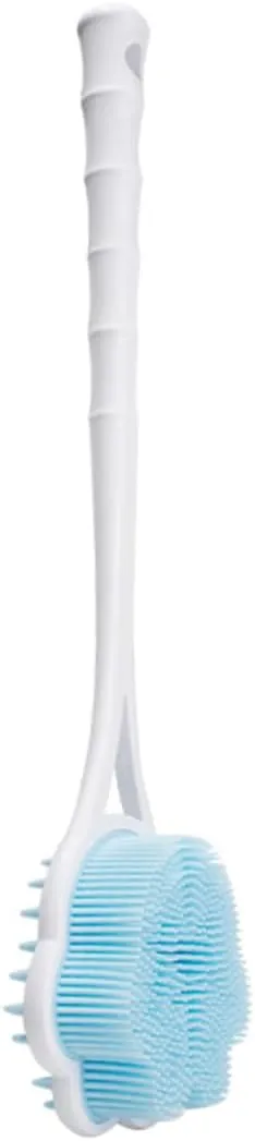 SOIMISS Ergonomic Long Handle Back Scrubber Dual Sided Shower Brush for Body Exfoliation Gentle Cleansing for Women Convenient Hanging Design