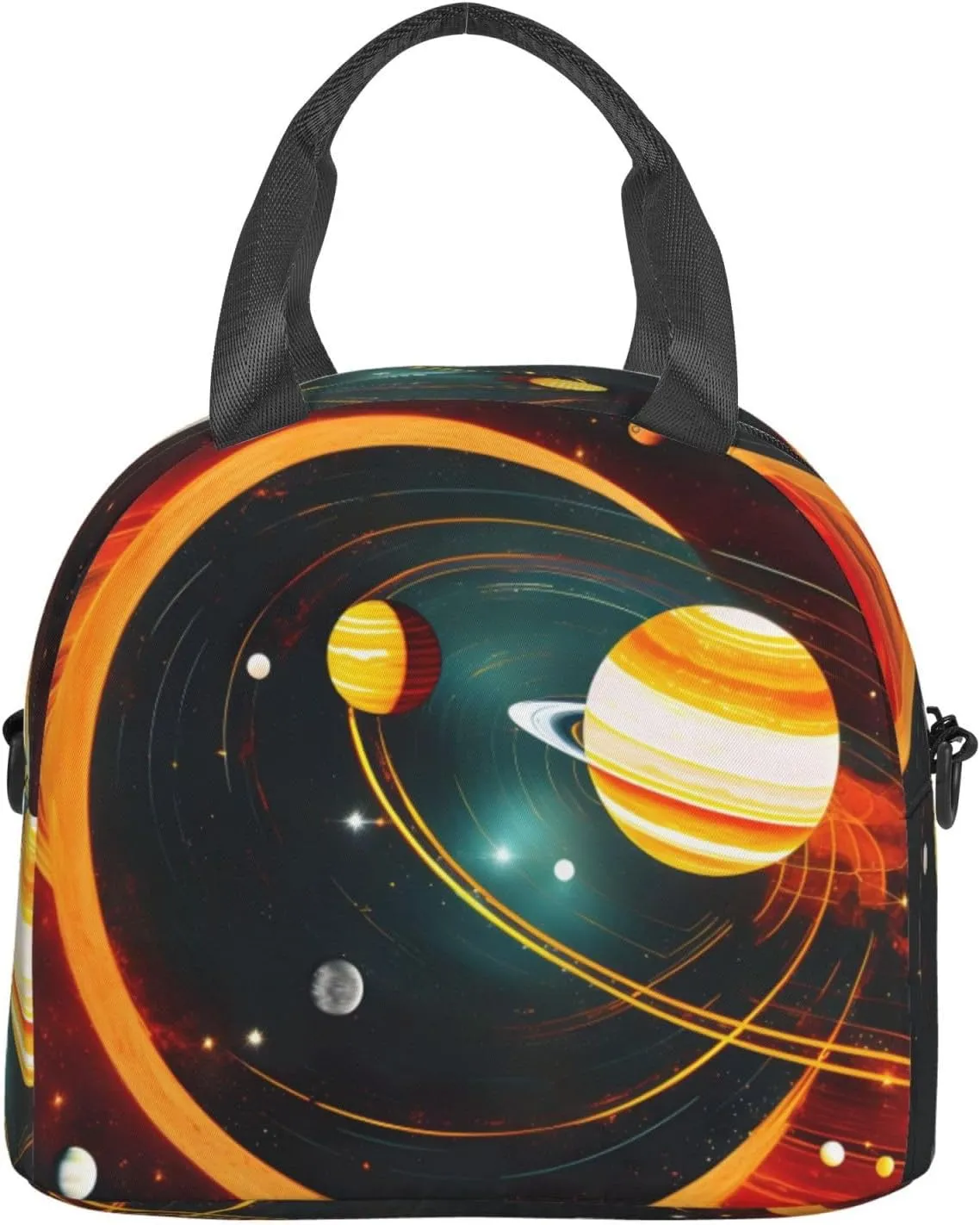 Solar System Jupiter Saturn Insulated Lunch Tote Bag Lunch Box For Women Men, Reusable Good For Daily Work Outings
