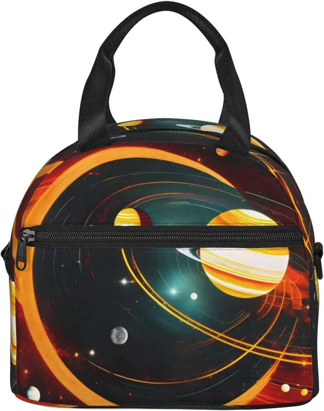 Solar System Jupiter Saturn Insulated Lunch Tote Bag Lunch Box For Women Men, Reusable Good For Daily Work Outings