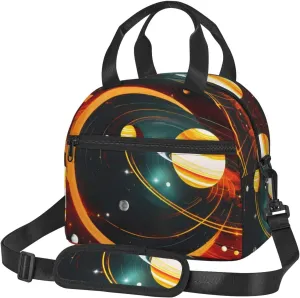 Solar System Jupiter Saturn Insulated Lunch Tote Bag Lunch Box For Women Men, Reusable Good For Daily Work Outings