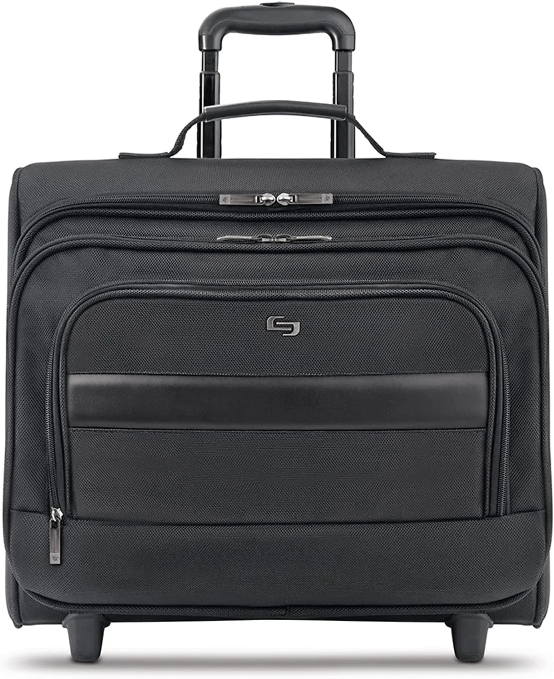 Solo New York Rolling Overnighter Catalog Case with Wheels - Roller Laptop Bag, Wheeled Briefcase for Women & Men, Carry On Size for Travel, Fits 15.6" Computer - Columbus, Black