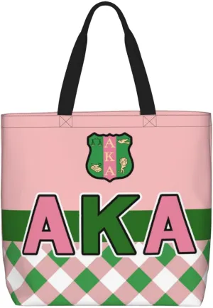 Sorority Gifts Canvas Tote Bag Reusable Shopping Tote for Women Travel Work Beach Bag Grocery Bags