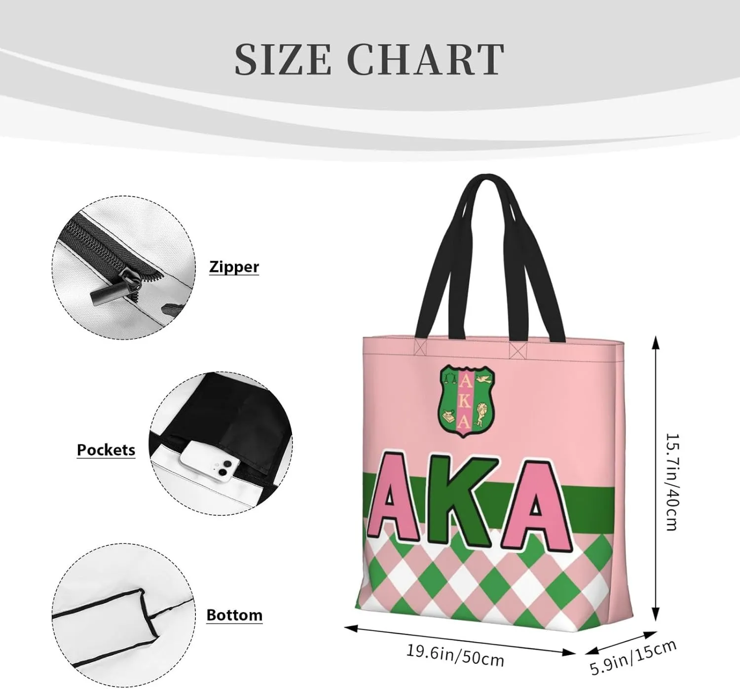 Sorority Gifts Canvas Tote Bag Reusable Shopping Tote for Women Travel Work Beach Bag Grocery Bags