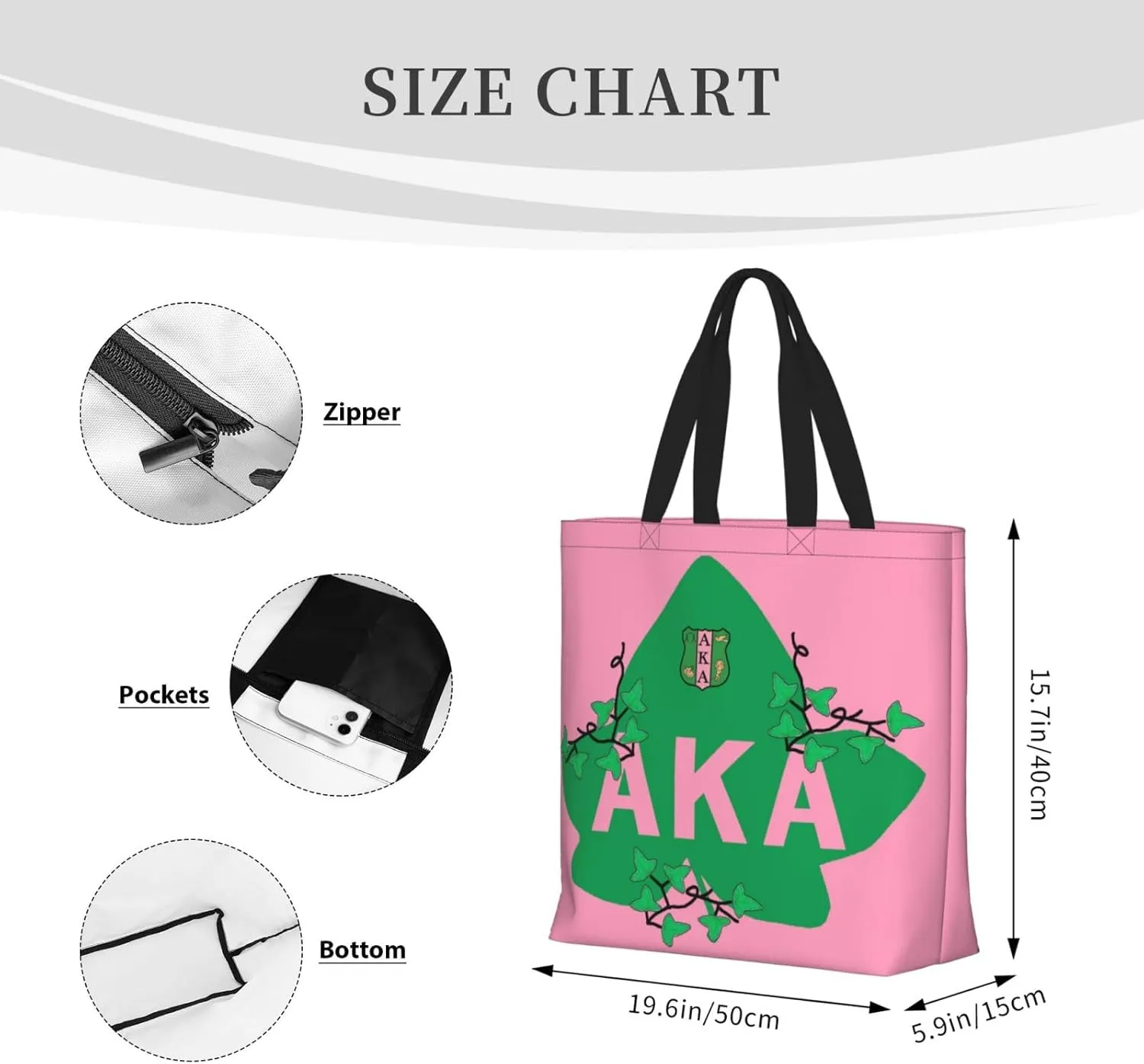 Sorority Gifts Canvas Tote Bag Reusable Shopping Tote for Women Travel Work Beach Bag Grocery Bags