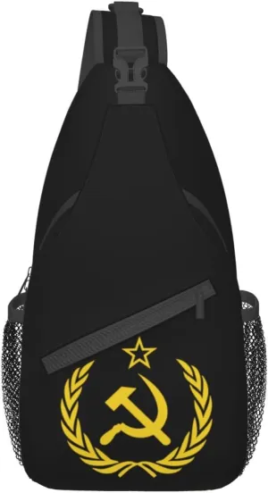 Soviet Union Ussr Emblem Sling Backpack Travel Crossbody Casual Chest Shoulder Bag Fashion Fanny Pack