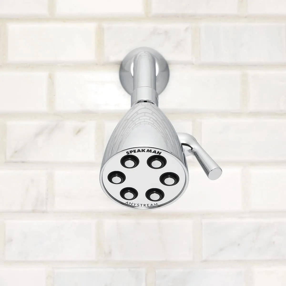 Speakman S-2252 Signature Icon Anystream Adjustable High Pressure Shower Head-2.5 GPM Solid Brass Replacement Bathroom Showerhead, Polished Chrome Finish