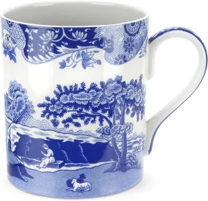 Spode Blue Italian Coffee Mug | 16-Ounce | Large Handle | Use for Coffee, Tea, Latte, and Hot Chocolate | Made of Fine Porcelain | Dishwasher and Microwave Safe