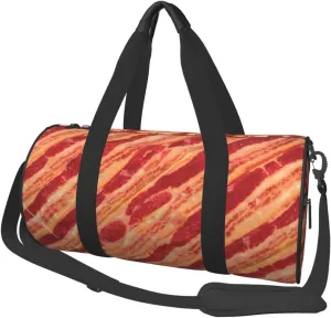 Sports Duffel Bacon Slabs Round Gym Bag For Men/Women Dance Travel Weekender