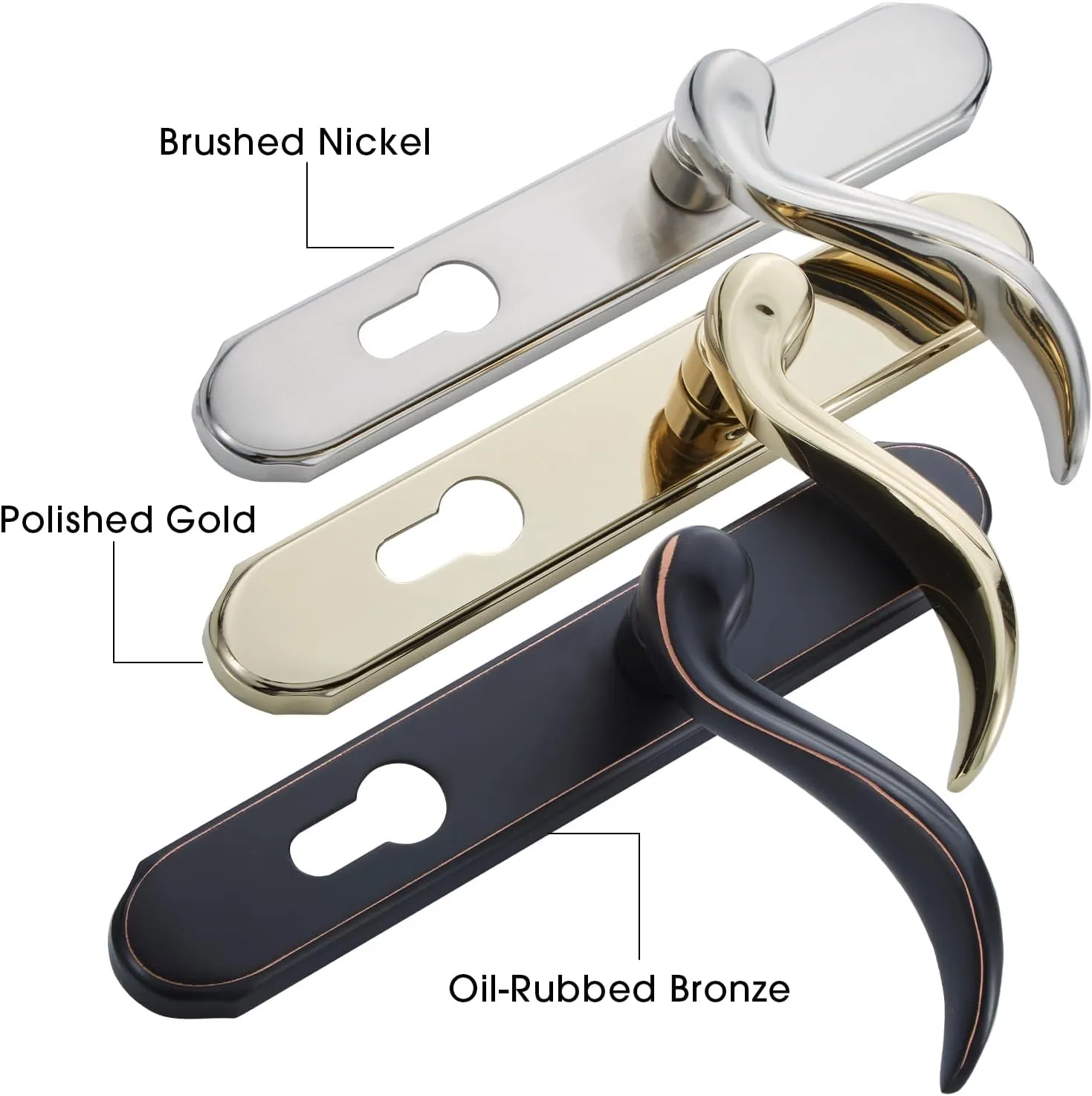 Storm Door Handle Accessory Set fit Pella Storm Door Handle Replacement Part, with Key and Lock Cylinder, Mortise Lock Not Included (Polished Gold)