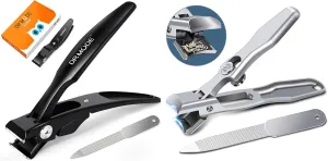 Straight Nail Clippers for Men, Ergonomic 18mm Large Toenail Clippers for Thick Nails for Seniors with Wide Jaw, Long Handled Nail Cutter Edgy Toe Nail Clipper for Adult with File, Gift for Men