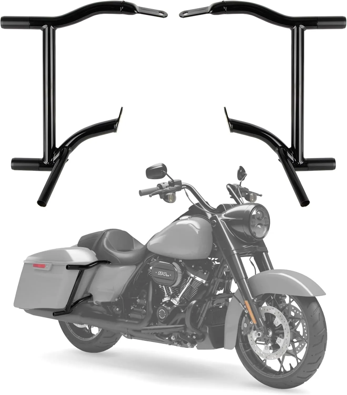 Street Glide Saddlebag Guards - Electra Glide Saddle Bags Guards for Road Glide Rear Crash Bars for Motorcycle Saddlebag Guard for Road King Saddle Bag Guards Crash Bars Touring 2009-2024