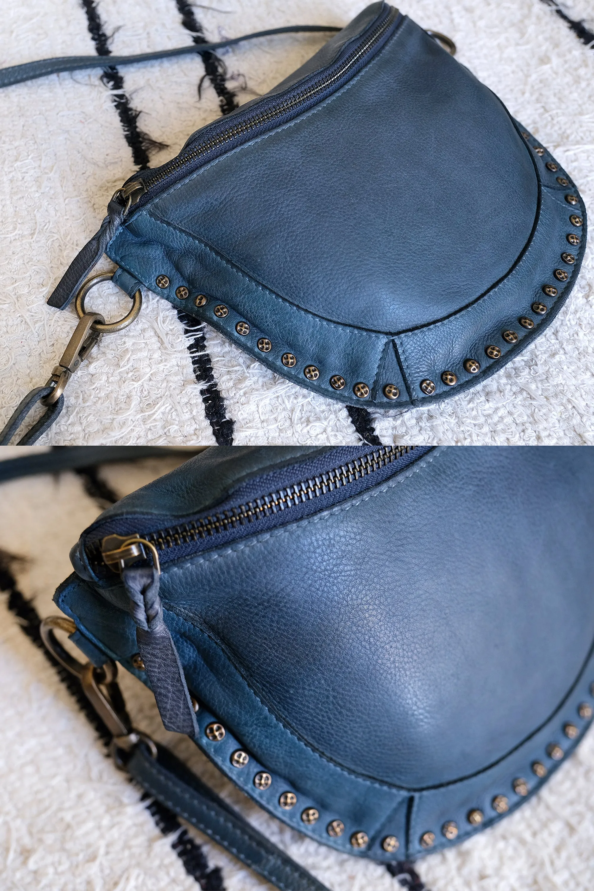 Studded Half Moon Bag