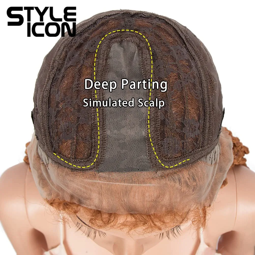 Style Icon 32" Faux Locs Long Dreadlock Wig with Baby Hair Goddess Synthetic Twist Hair Wigs (32 Inches, T130R/OR19)
