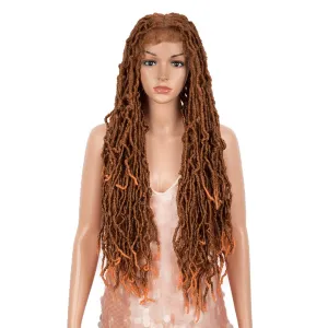 Style Icon 32" Faux Locs Long Dreadlock Wig with Baby Hair Goddess Synthetic Twist Hair Wigs (32 Inches, T130R/OR19)