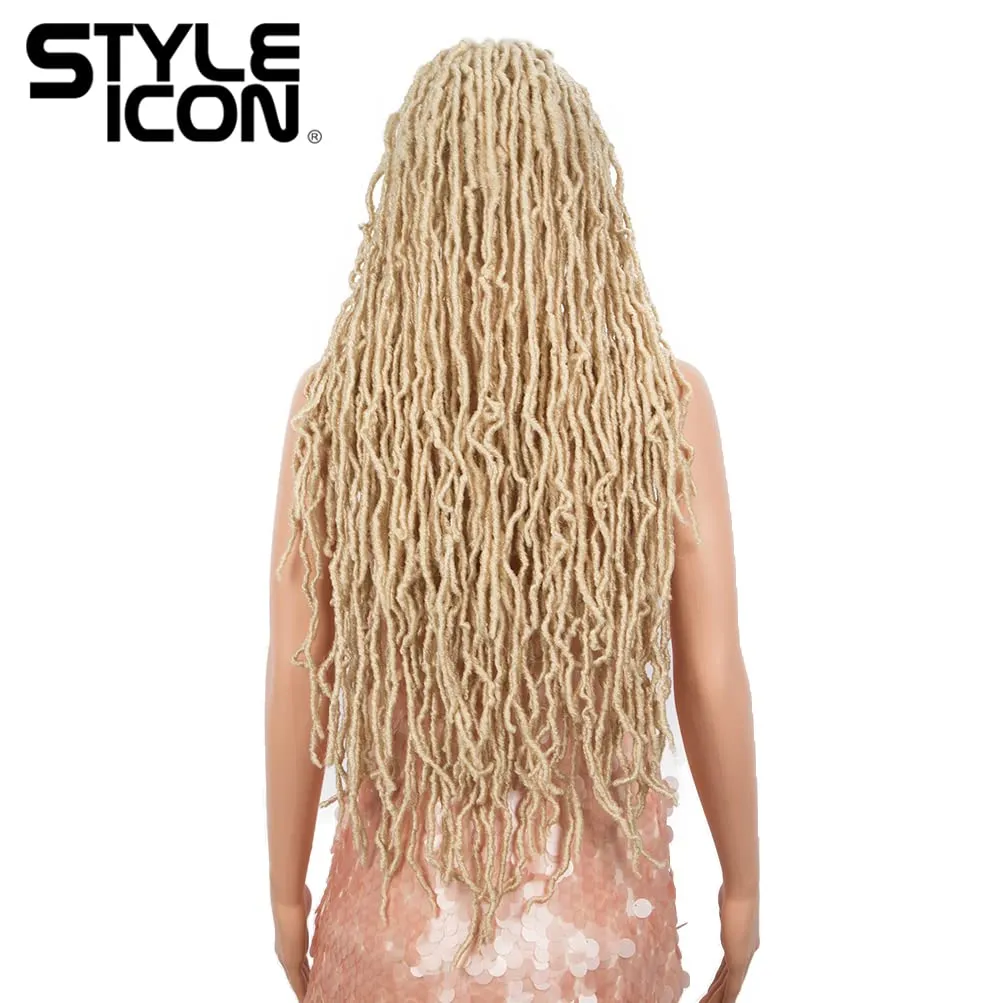 Style Icon 32" Faux Locs Long Dreadlock Wigs with Baby Hair Goddess Synthetic Twist Hair Wig (32 Inches, 613)