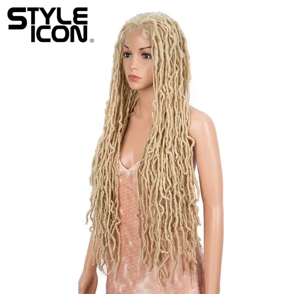 Style Icon 32" Faux Locs Long Dreadlock Wigs with Baby Hair Goddess Synthetic Twist Hair Wig (32 Inches, 613)