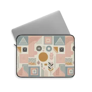 Stylish Pastel Geometric Pattern Laptop Sleeve