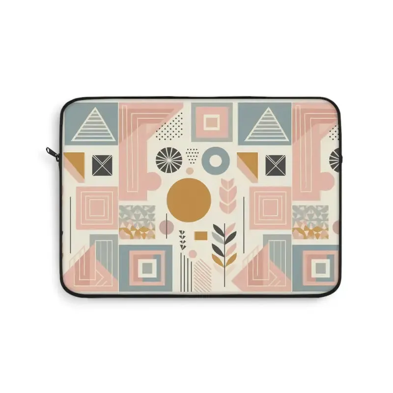 Stylish Pastel Geometric Pattern Laptop Sleeve