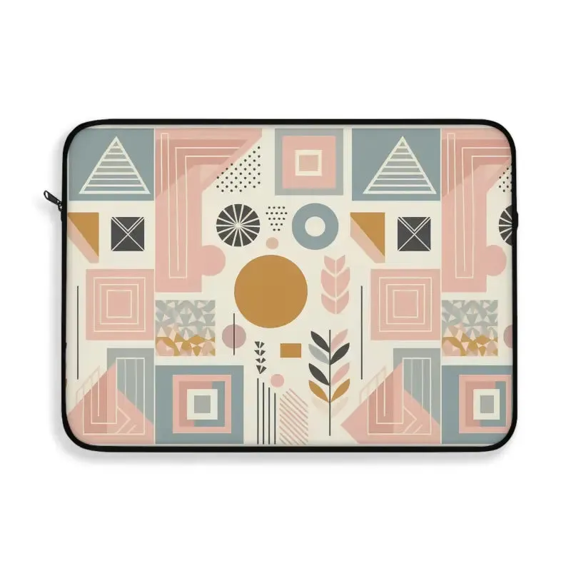 Stylish Pastel Geometric Pattern Laptop Sleeve