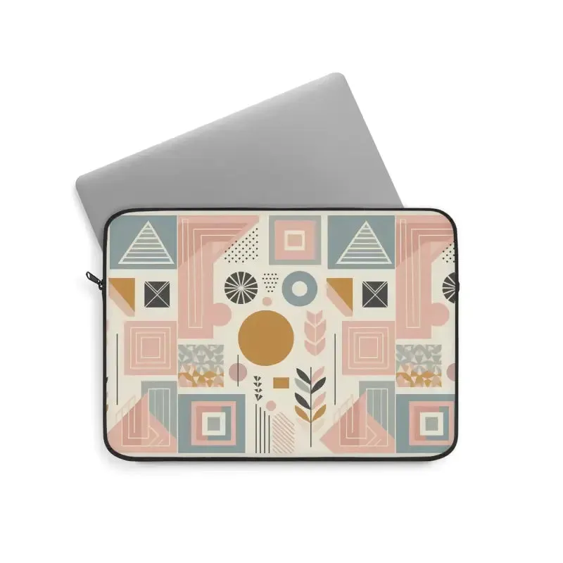 Stylish Pastel Geometric Pattern Laptop Sleeve