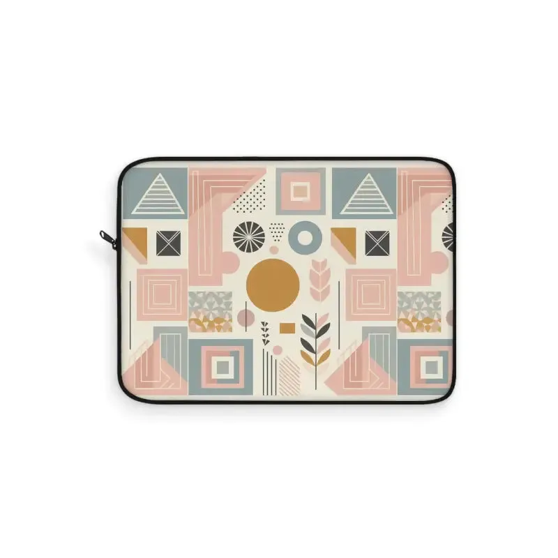 Stylish Pastel Geometric Pattern Laptop Sleeve