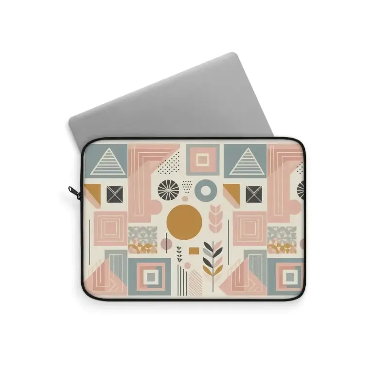 Stylish Pastel Geometric Pattern Laptop Sleeve