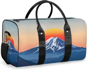 Sunset Mountain Travel Duffle Bag for Women Men Gym Duffel Foldable Bag Waterproof Weekender Print Simple Duffle Tote