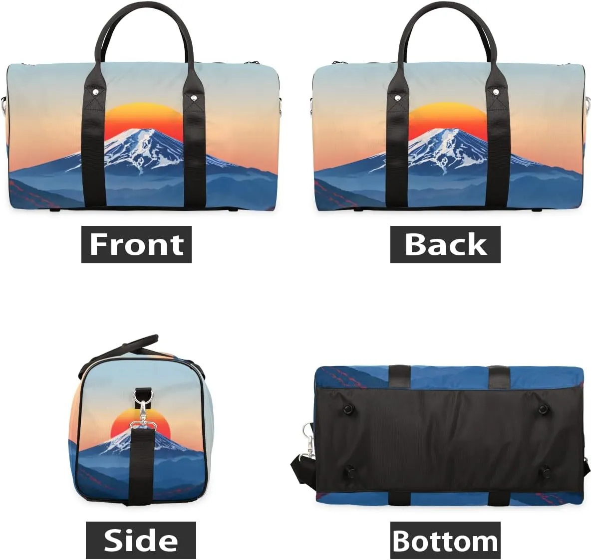 Sunset Mountain Travel Duffle Bag for Women Men Gym Duffel Foldable Bag Waterproof Weekender Print Simple Duffle Tote