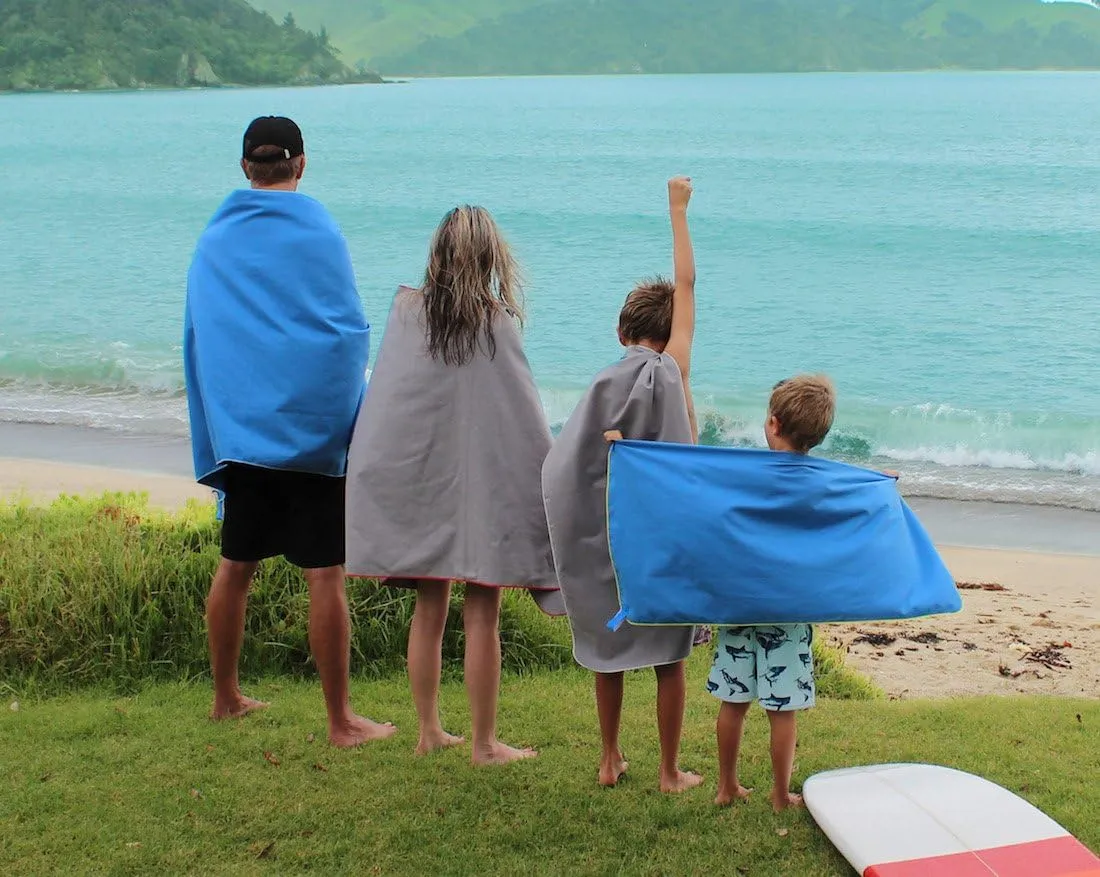 Super Towel for Sports, Travel & Beach — Extra Large, Lightweight, Compact, Absorbent, Quick-Drying, Soft Microfiber Suede — For indoors, outdoors, pool, gym, camping (Blue Yellow, XL (60x32"))