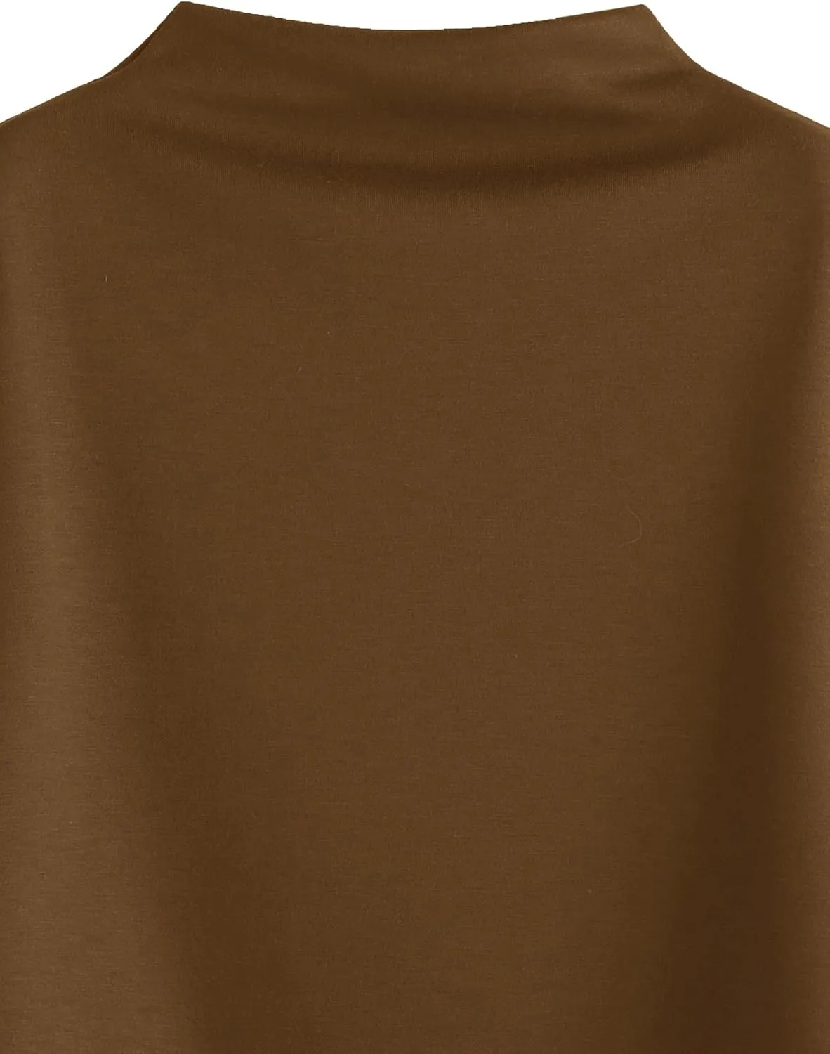 SweatyRocks Women's 3/4 Sleeve Mock Neck Basic Loose T-Shirt Elegant Top