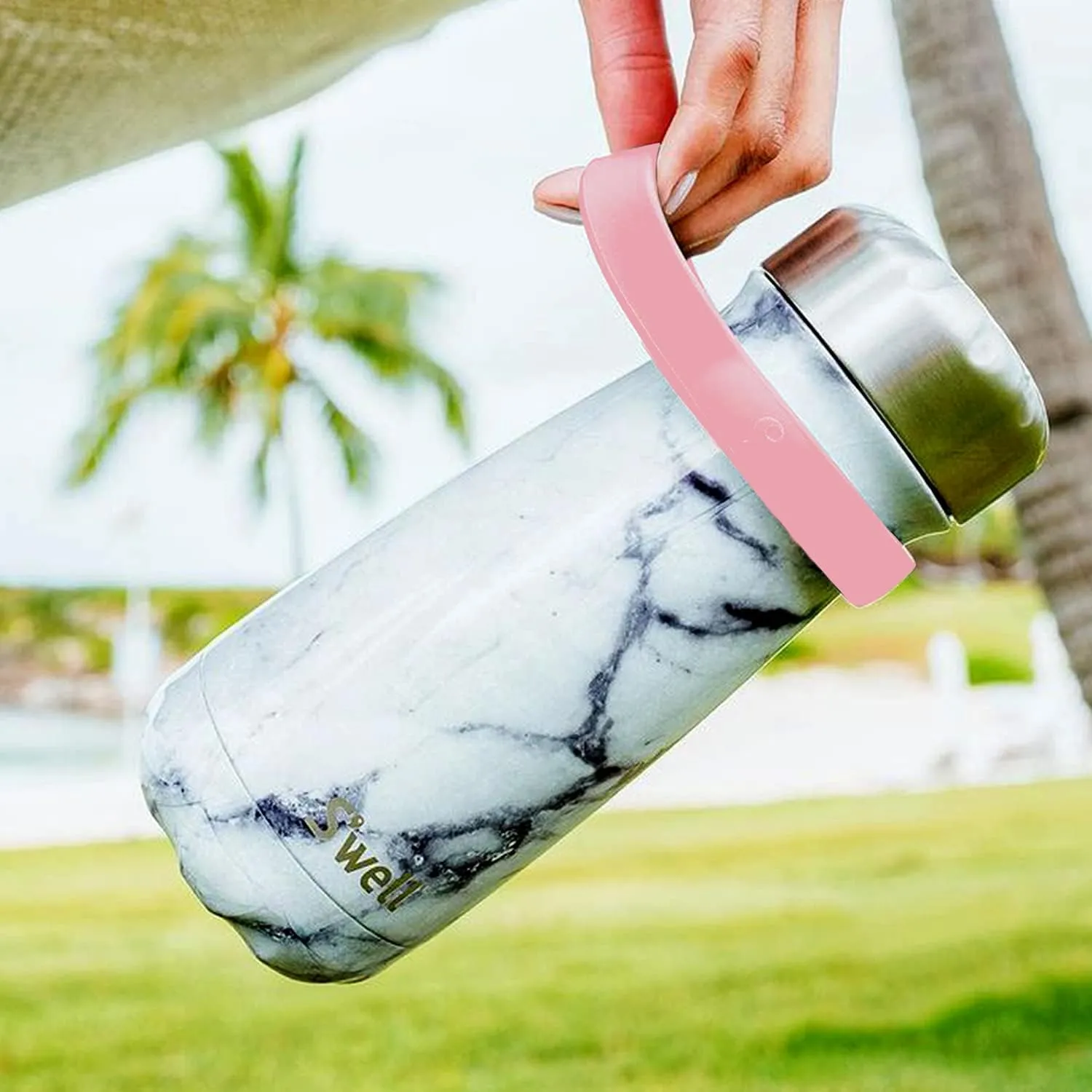 S'well Traveler Handle, Pink Topaz - On The Go Accessory for Your Bottle - Innovative Design and Flexible Grip Crafted from BPA-Free Soft Silicone (Pack of 2)