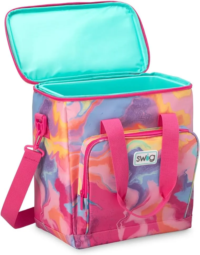 Swig Life Triple Insulated Cooler Bag with Zipper, Large Travel Cooler Bag Holds 16-24 Cans, or 6 Wine Bottles, Insulated