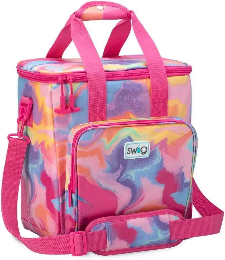 Swig Life Triple Insulated Cooler Bag with Zipper, Large Travel Cooler Bag Holds 16-24 Cans, or 6 Wine Bottles, Insulated