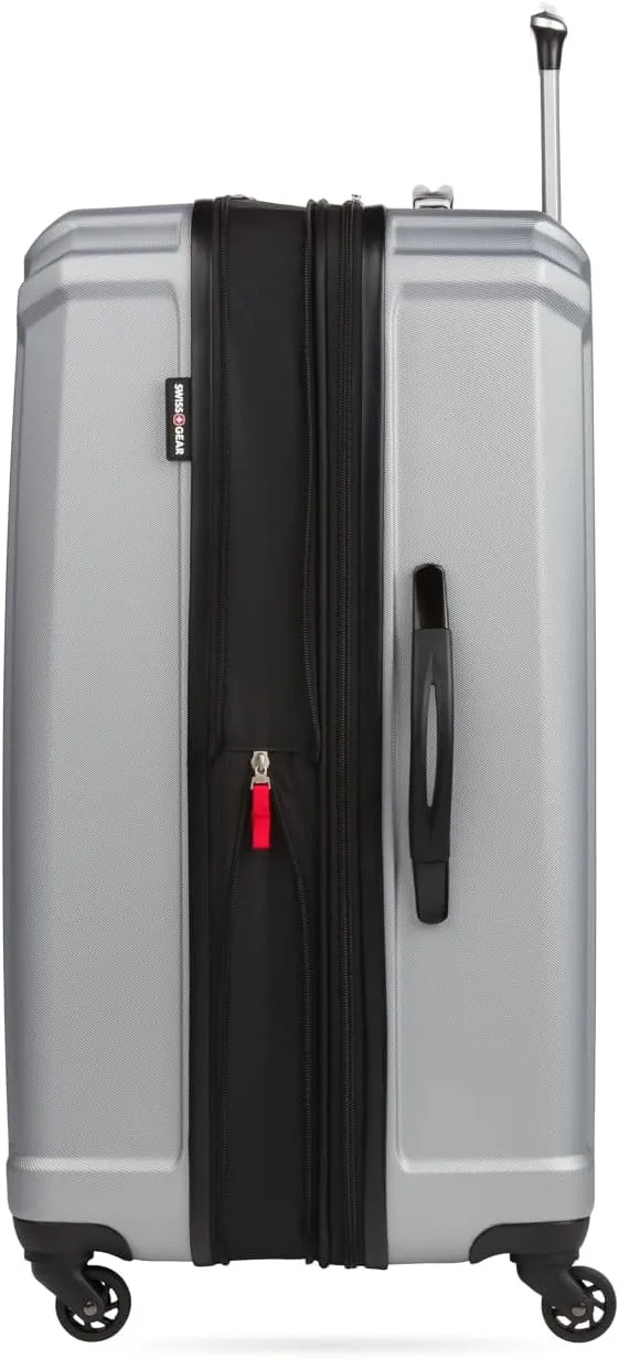 SwissGear 3750 Hardside Expandable Luggage with Spinner Wheels, Silver, 3-Piece Set (20/24/27)