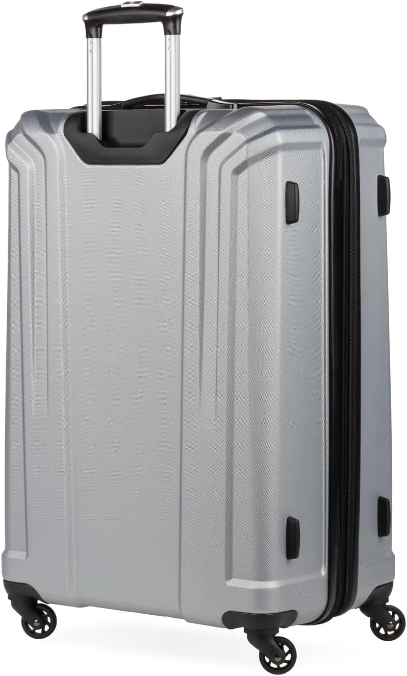 SwissGear 3750 Hardside Expandable Luggage with Spinner Wheels, Silver, 3-Piece Set (20/24/27)