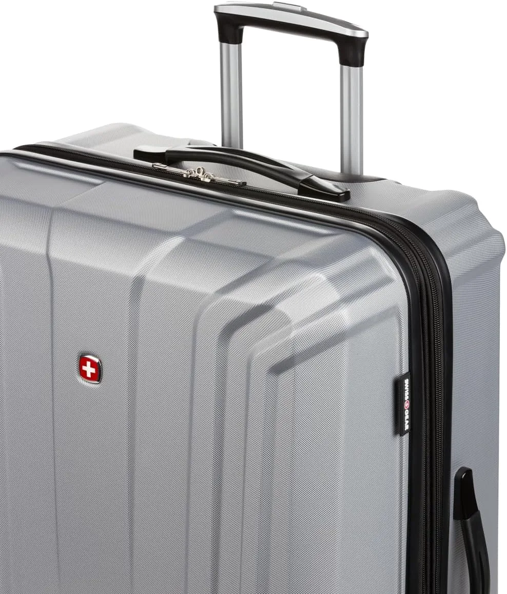SwissGear 3750 Hardside Expandable Luggage with Spinner Wheels, Silver, 3-Piece Set (20/24/27)