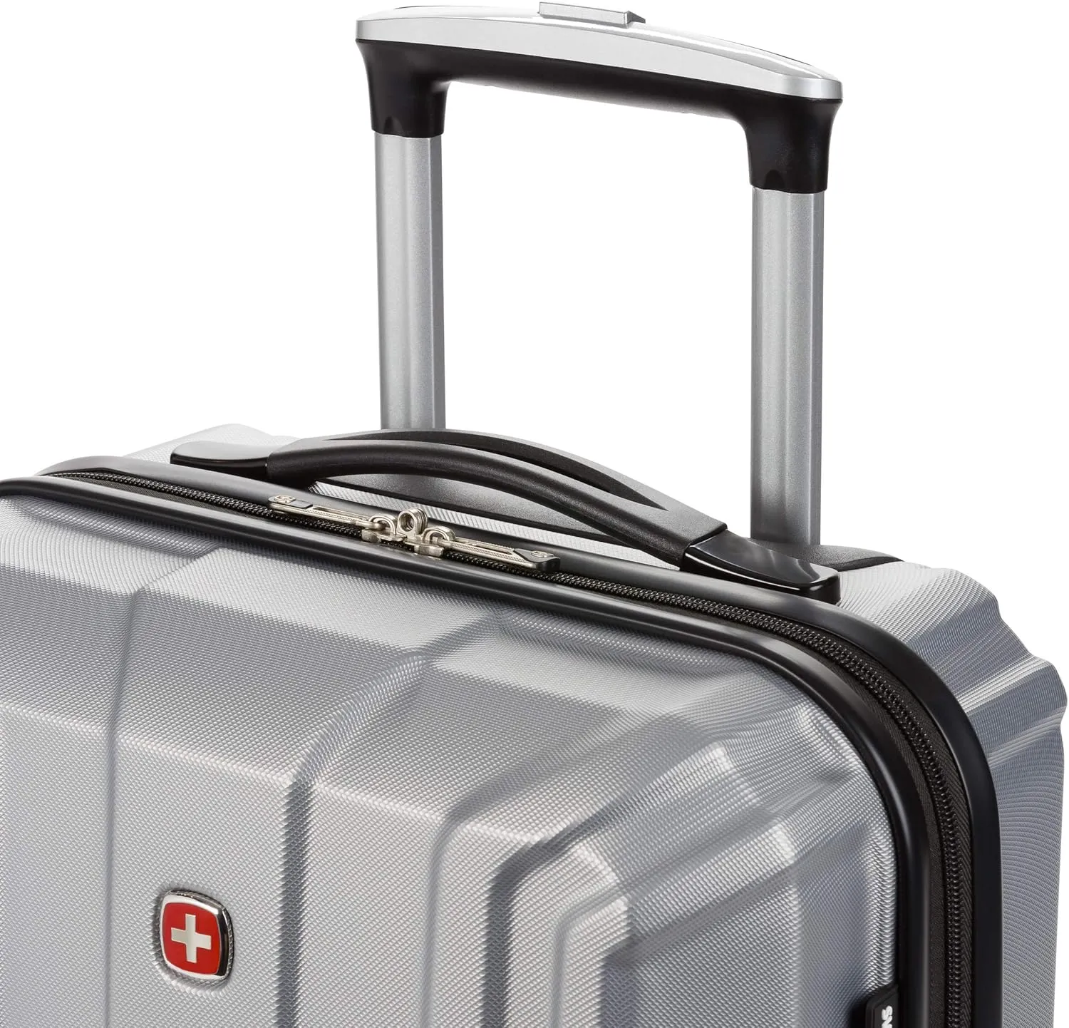 SwissGear 3750 Hardside Luggage with Spinner Wheels, Silver, Carry-On 18.5-Inch