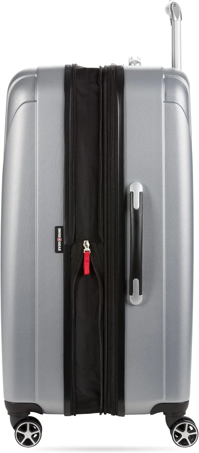 SwissGear 7585 Hardside Expandable Luggage with Spinner Wheels, Silver, 3-Piece Set (19/23/27)