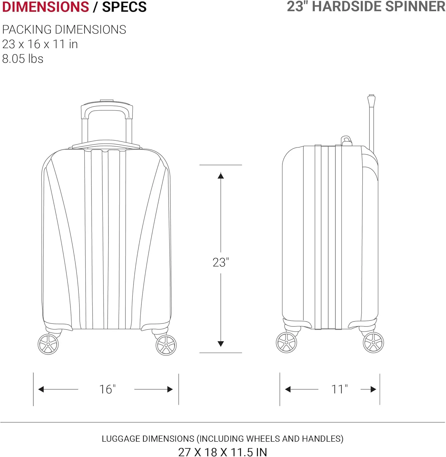 SwissGear 7585 Hardside Expandable Luggage with Spinner Wheels, Silver, Checked-Medium 23-Inch