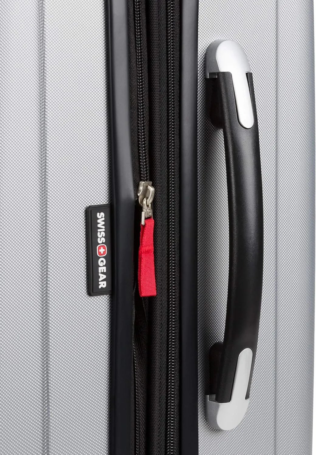 SwissGear 7585 Hardside Expandable Luggage with Spinner Wheels, Silver, Checked-Medium 23-Inch