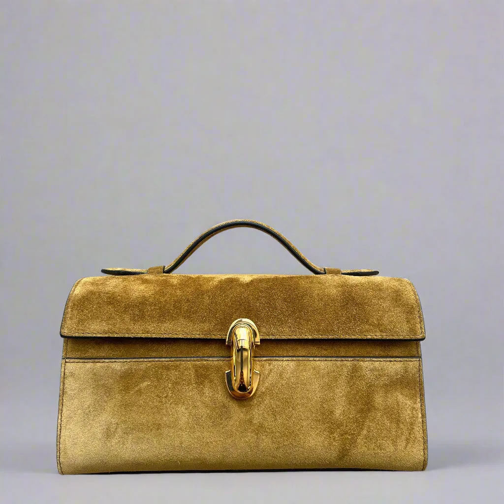 Symmetry Pouchette Suede, Sepia (G)