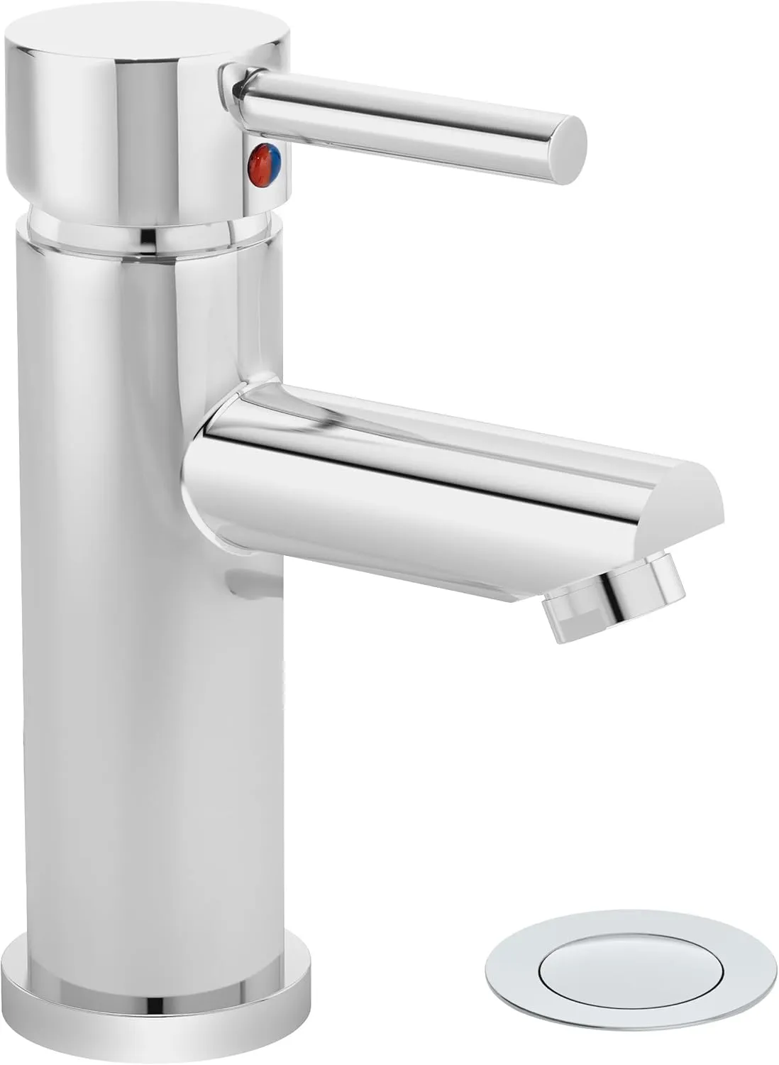 Symmons Dia Single-Hole Single-Handle Bathroom Faucet with Push Pop Drain in Polished Chrome (1.0 GPM)
