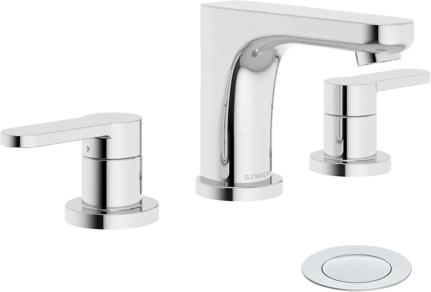 Symmons Identity Widespread Two-Handle Bathroom Faucet with Push Pop Drain (1.0 GPM), Polished Chrome