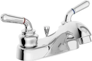 Symmons SLC-9612-1.0 Origins 4 in. Centerset 2-Handle Bathroom Faucet with Drain Assembly in Polished Chrome (1.0 GPM)