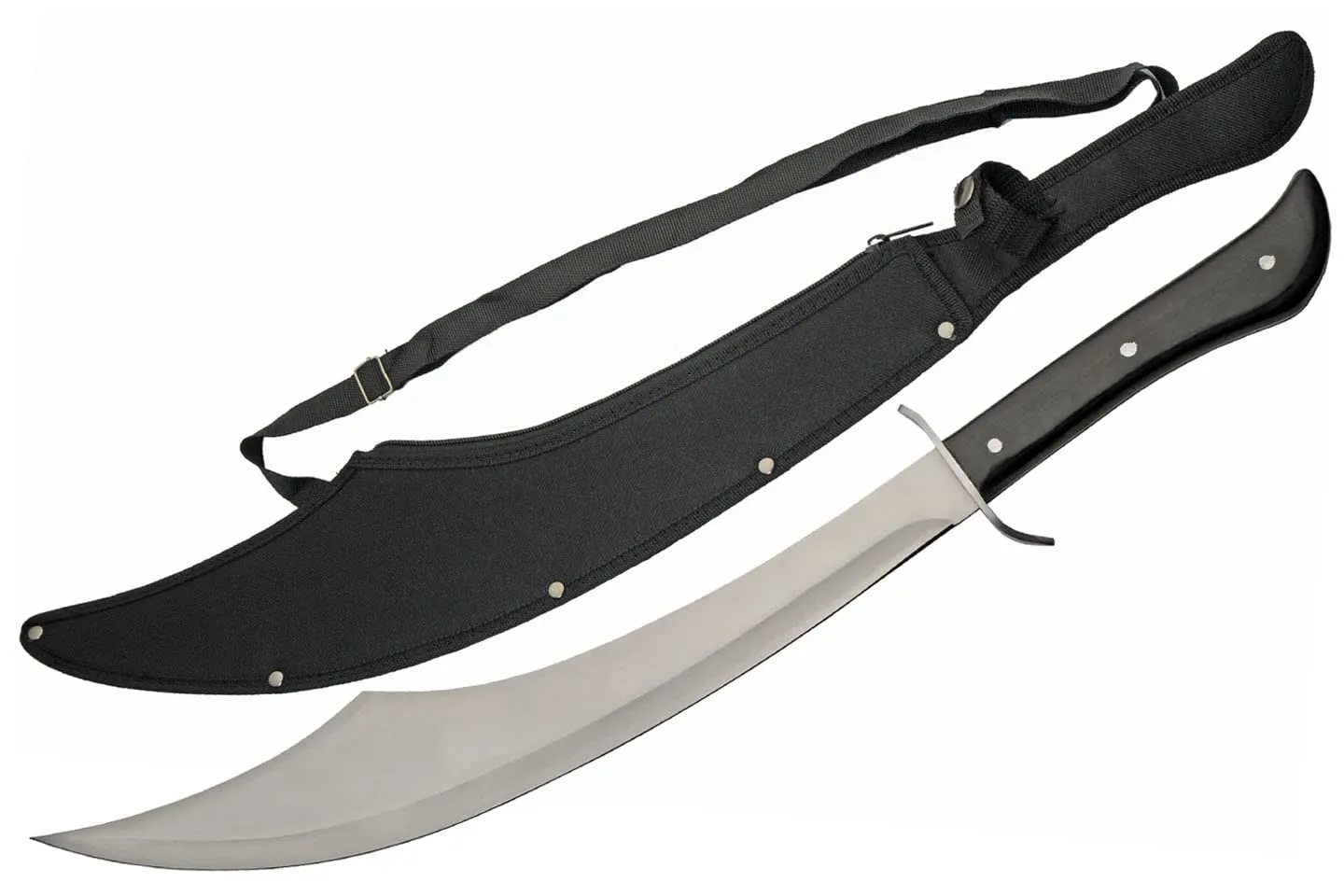 SZCO Supplies 926962 ABS Handled Full Tang Arabian Style Scimitar Outdoor Machete with Sheath, Black, 25" Length
