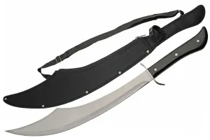 SZCO Supplies 926962 ABS Handled Full Tang Arabian Style Scimitar Outdoor Machete with Sheath, Black, 25" Length
